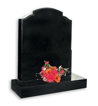 Elegant Black granite memorial with a stop chamfer